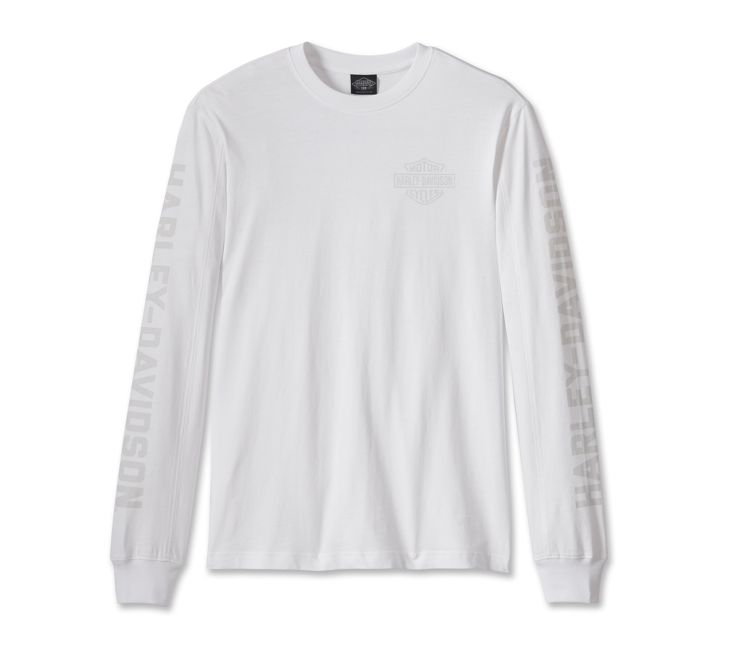 Men's 120th Anniversary Long Sleeve Tee - Bright White | Harley