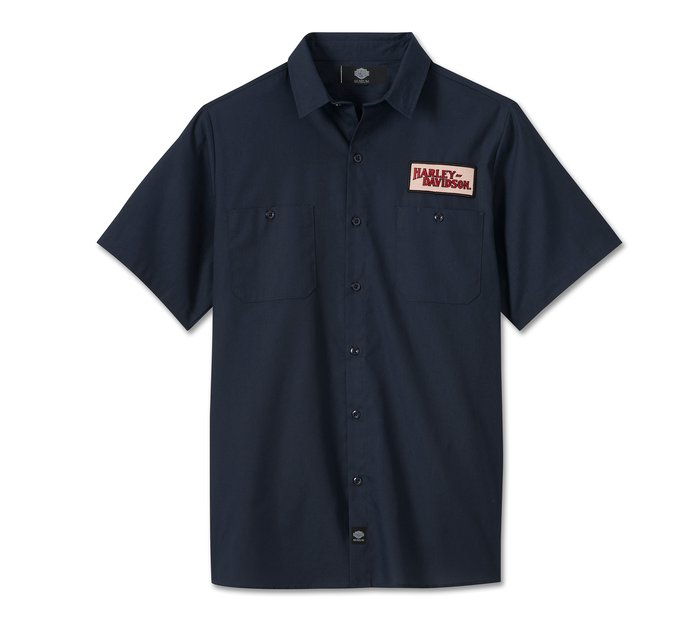 Men's Button Down Navy Mechanics Shirt 1