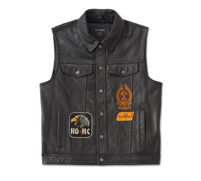 Fuel to Flames Leather Vest para hombre 1