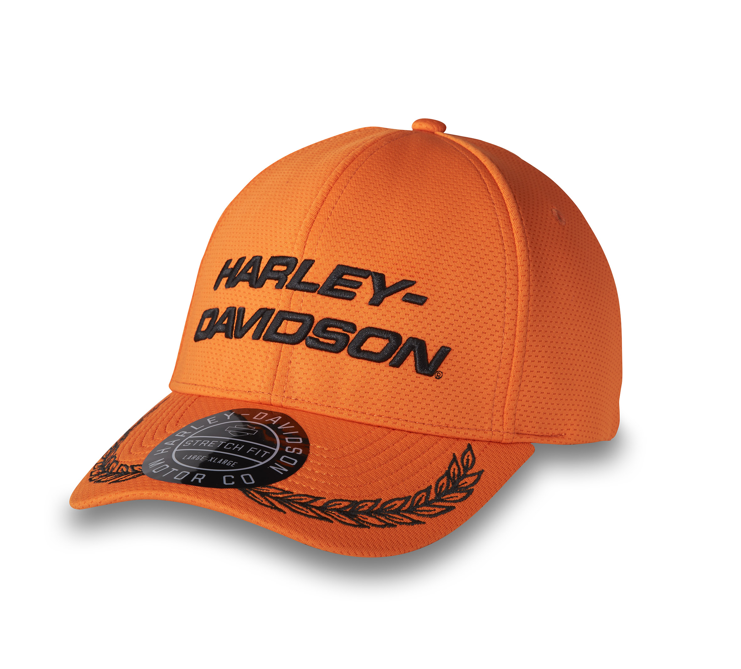 Harley-Davidson Start Your Engines Stretch-Fit Baseball Cap, Harley Orange - Large