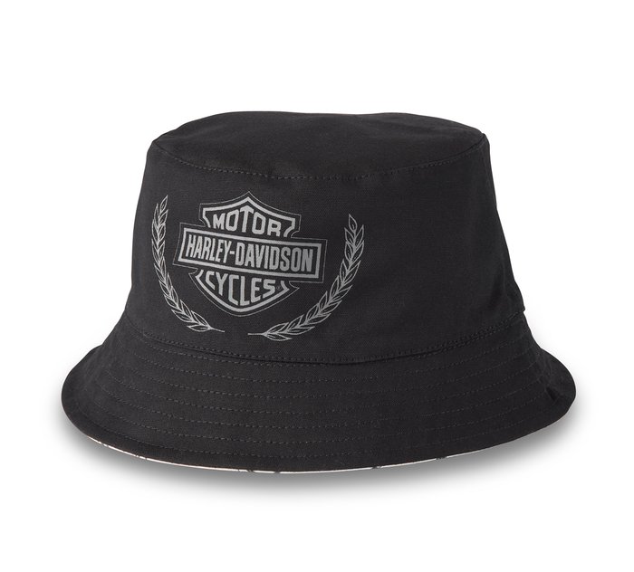 Harley-Davidson Twisty Reversible Bucket Hat, Harley Black - Medium