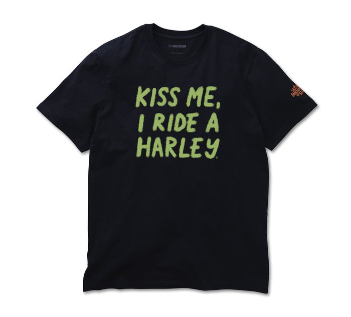 T-shirt Kiss Me I Ride a Harley pour hommes 1