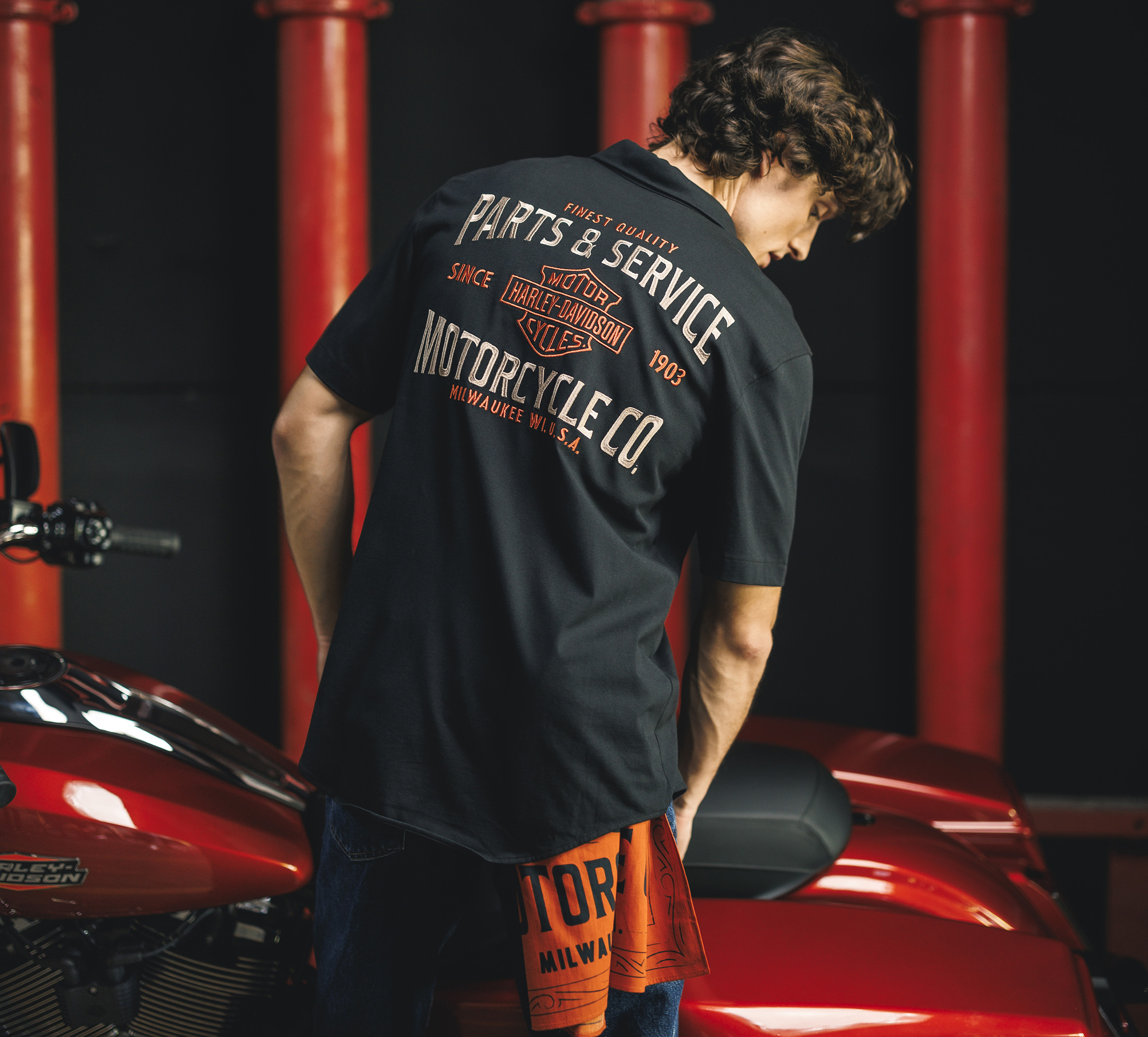 Parts & Service Jersey Button-Up Shirt für Herren