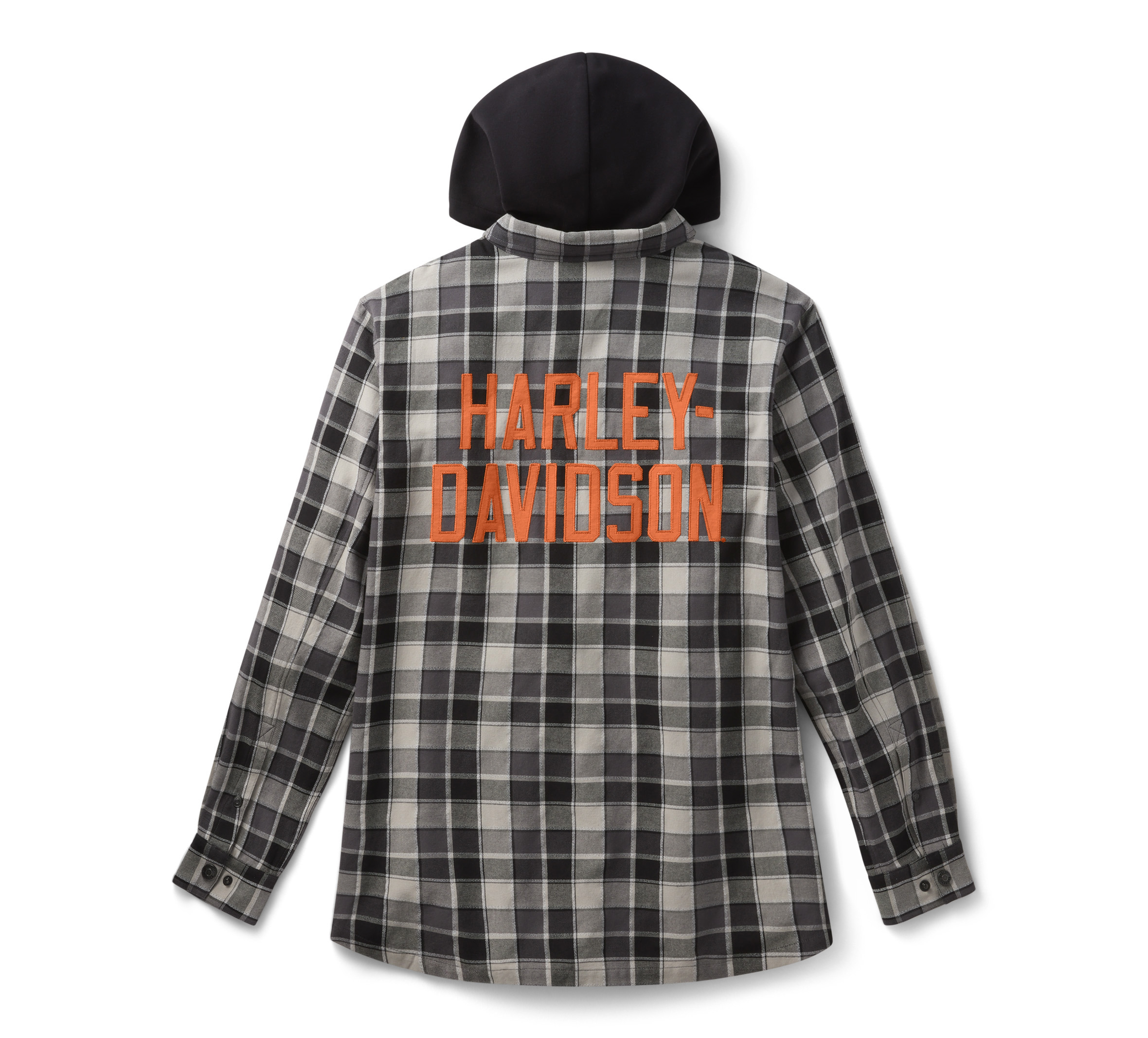 Hooded Plaid Long Sleeve Shirt voor mannen