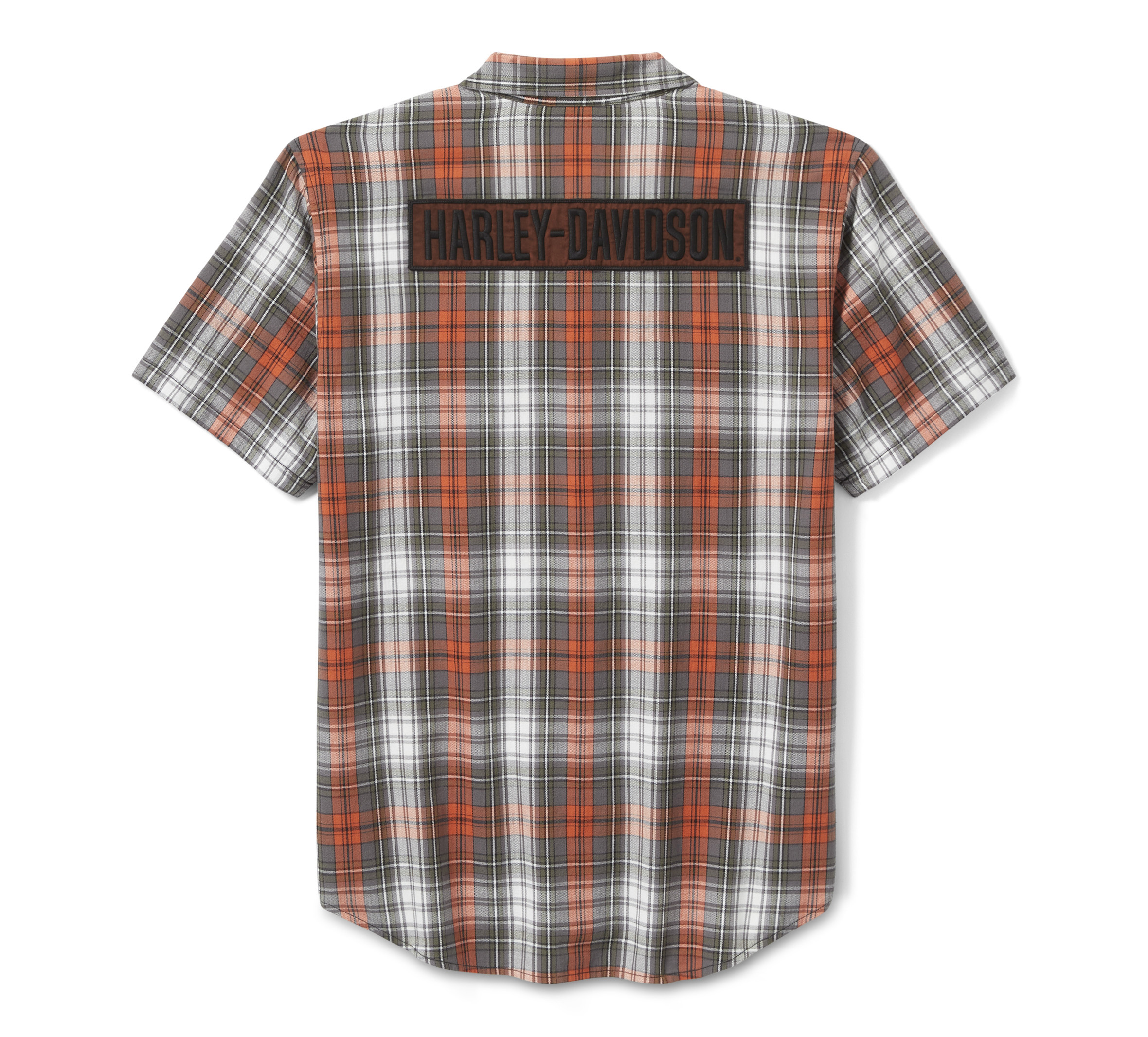 Men's Block Font Yarn Dyed Plaid Shirt