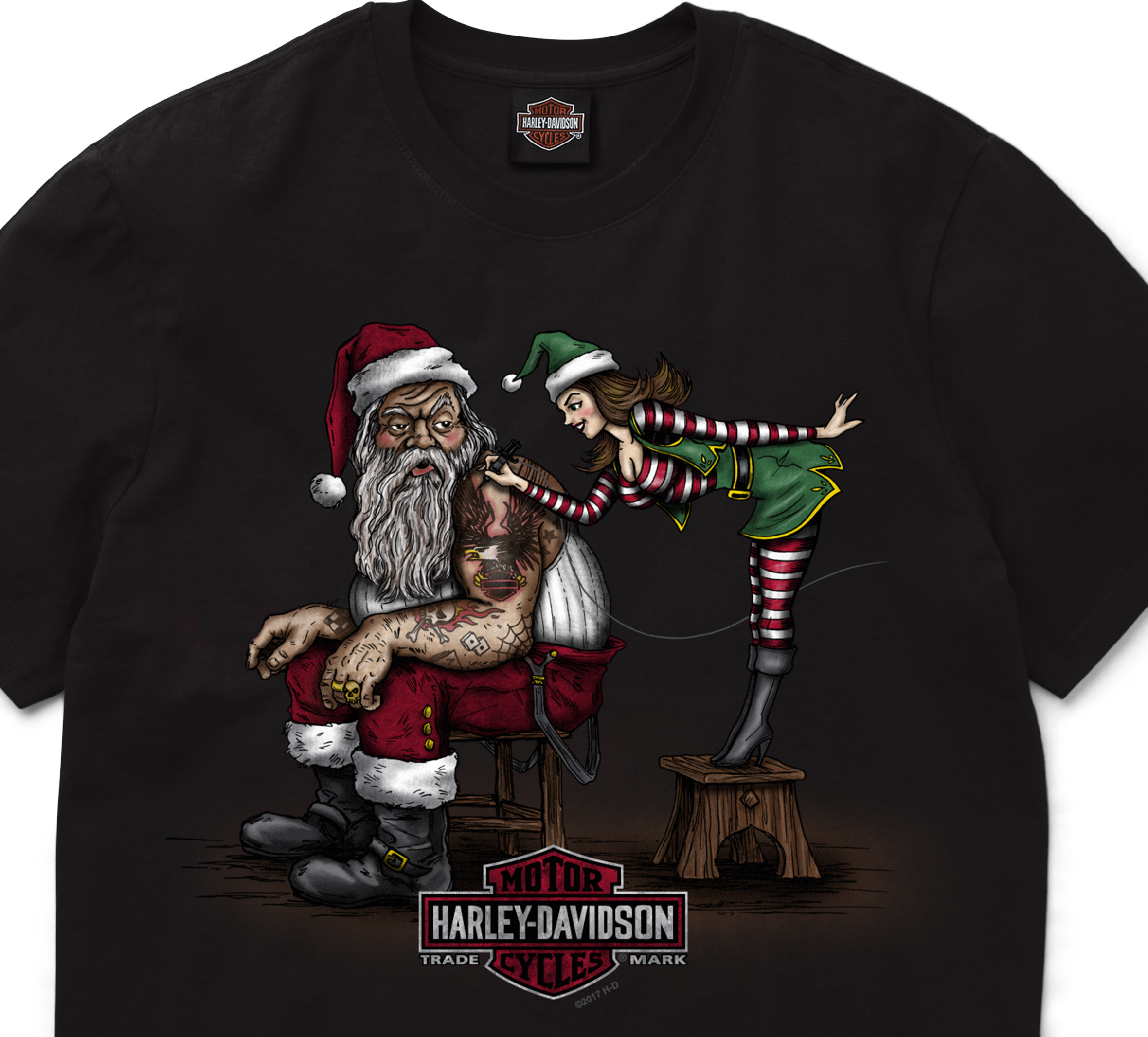 Santa Getting Inked Short Sleeve Tee