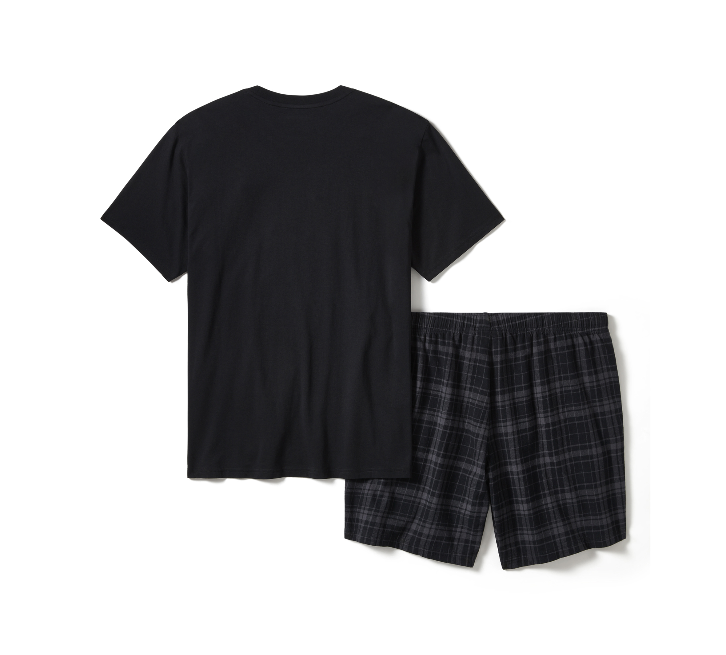 Men's Plaid Pajama Shorts Set