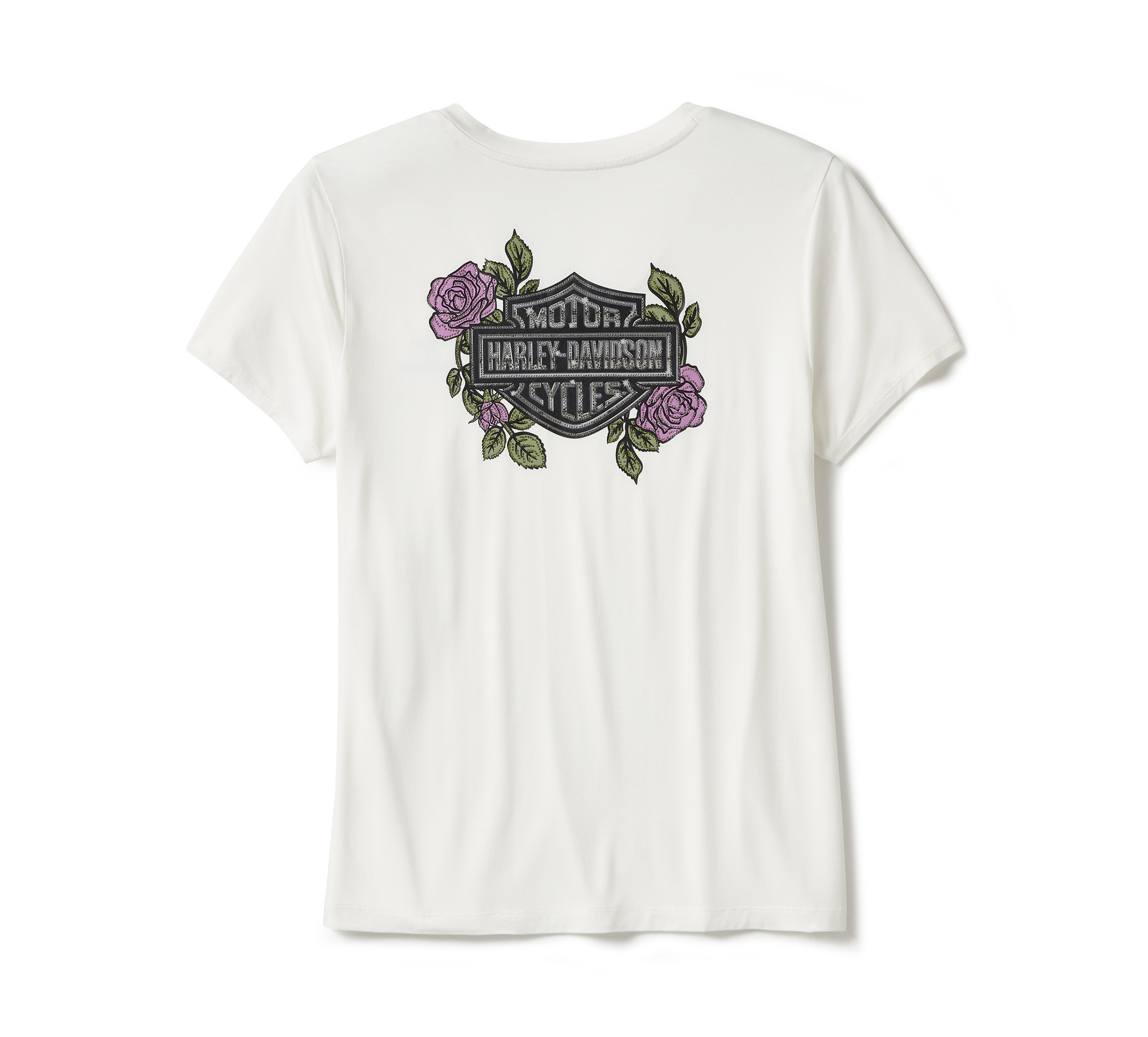 Women's Rose & Thorn Bling V Neck Tee
