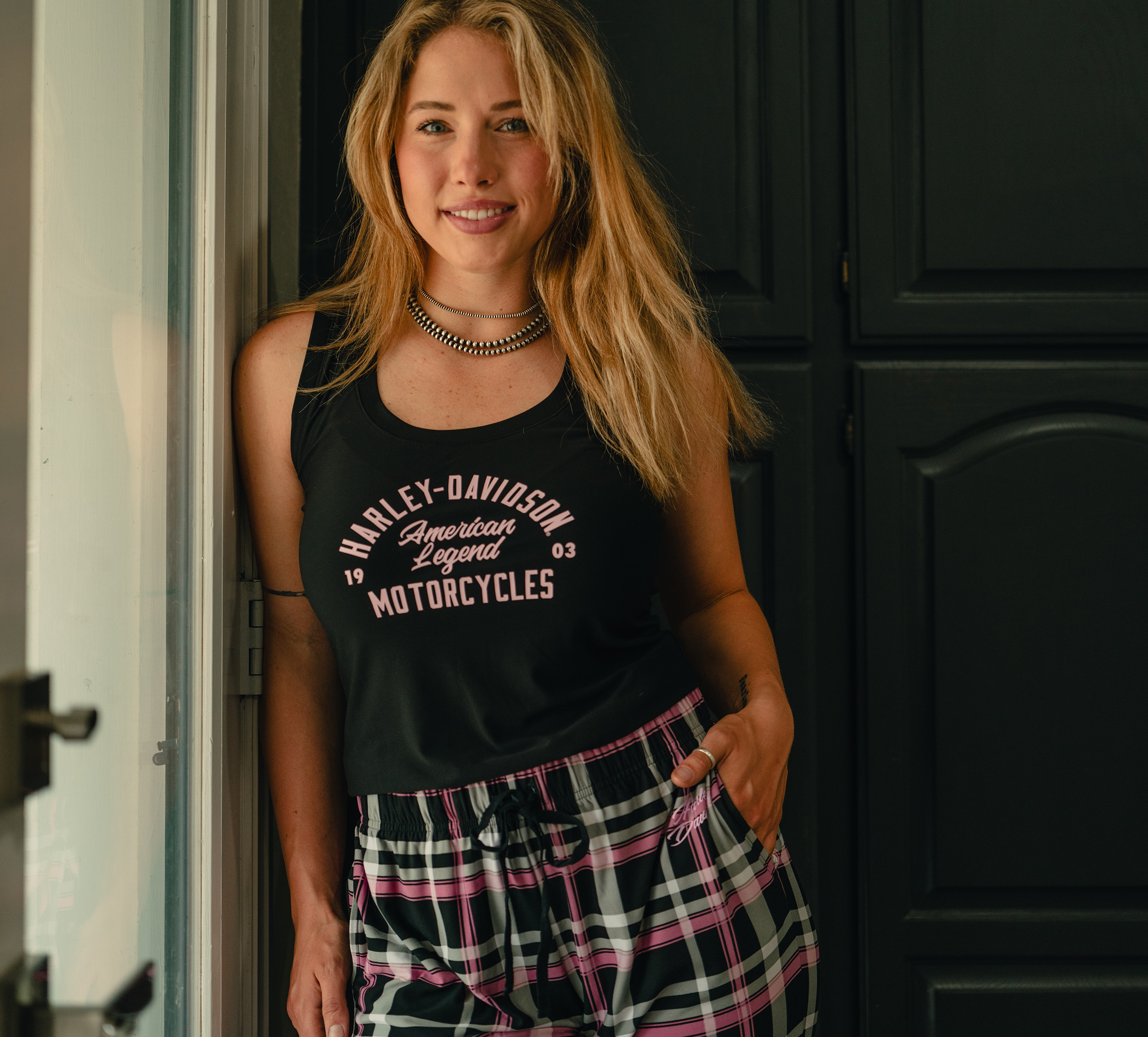 Women's Plaid Pajama Pant Set