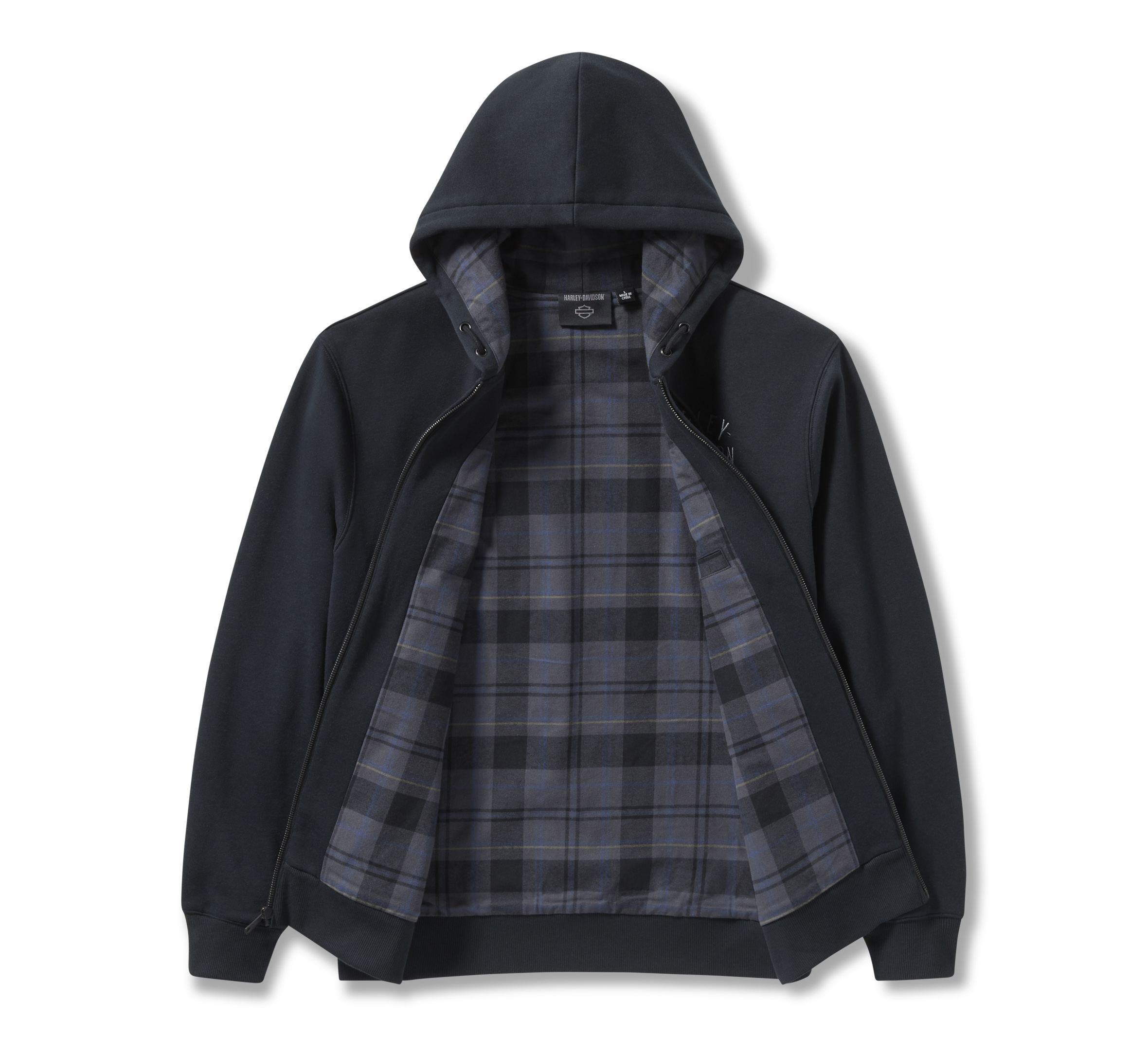 Men's Plaid Lined Zip Hoodie