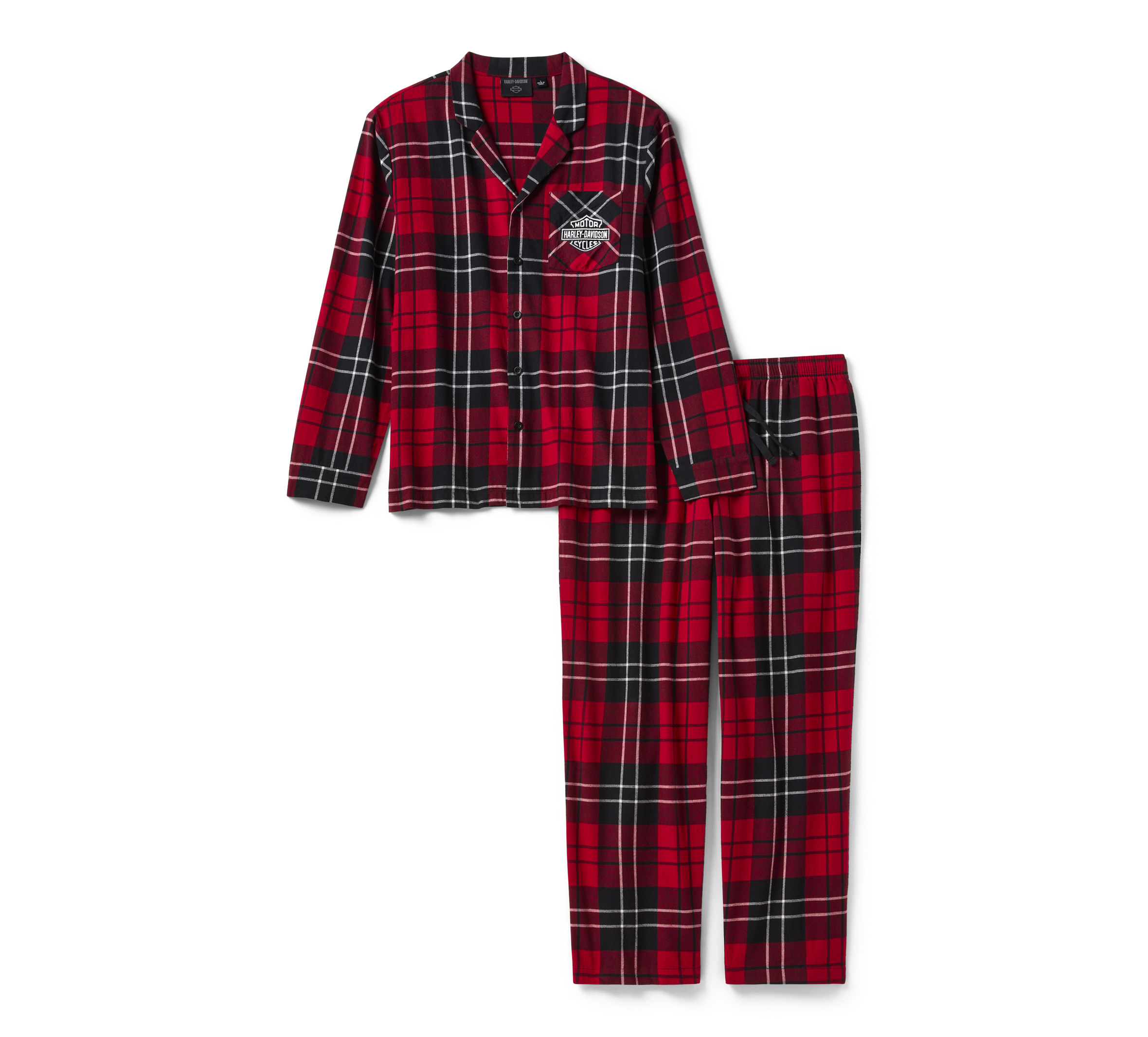Men's Bar & Shield Plaid Pajama Set
