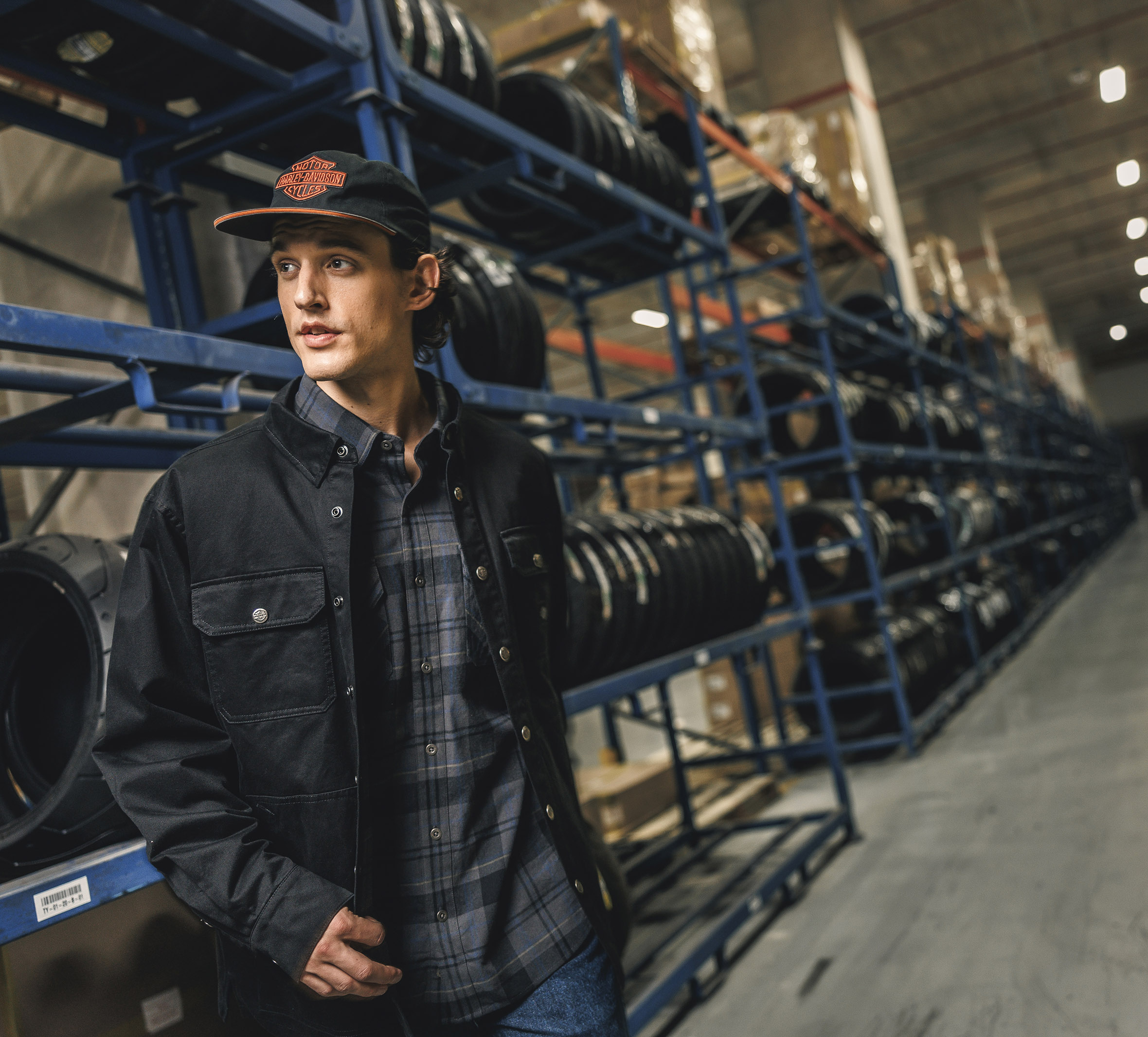 Men's Racer Font Solid Shirt Jacket