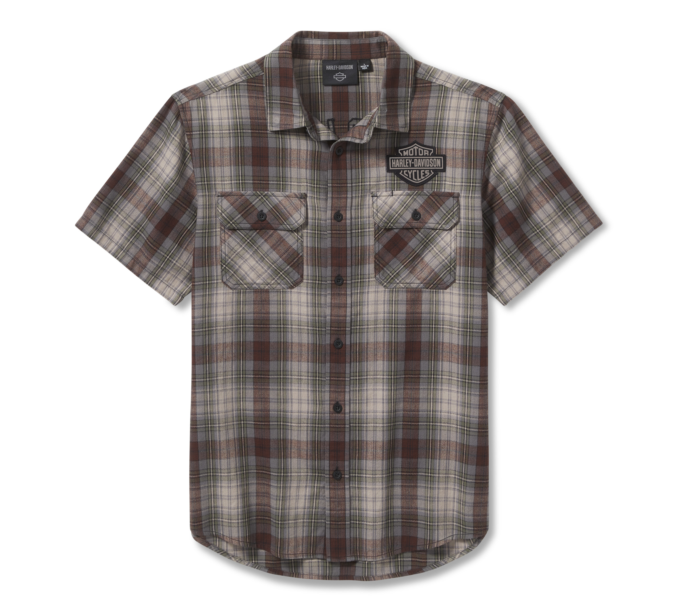 Men's Racer Font Yarn Dye Plaid Shirt