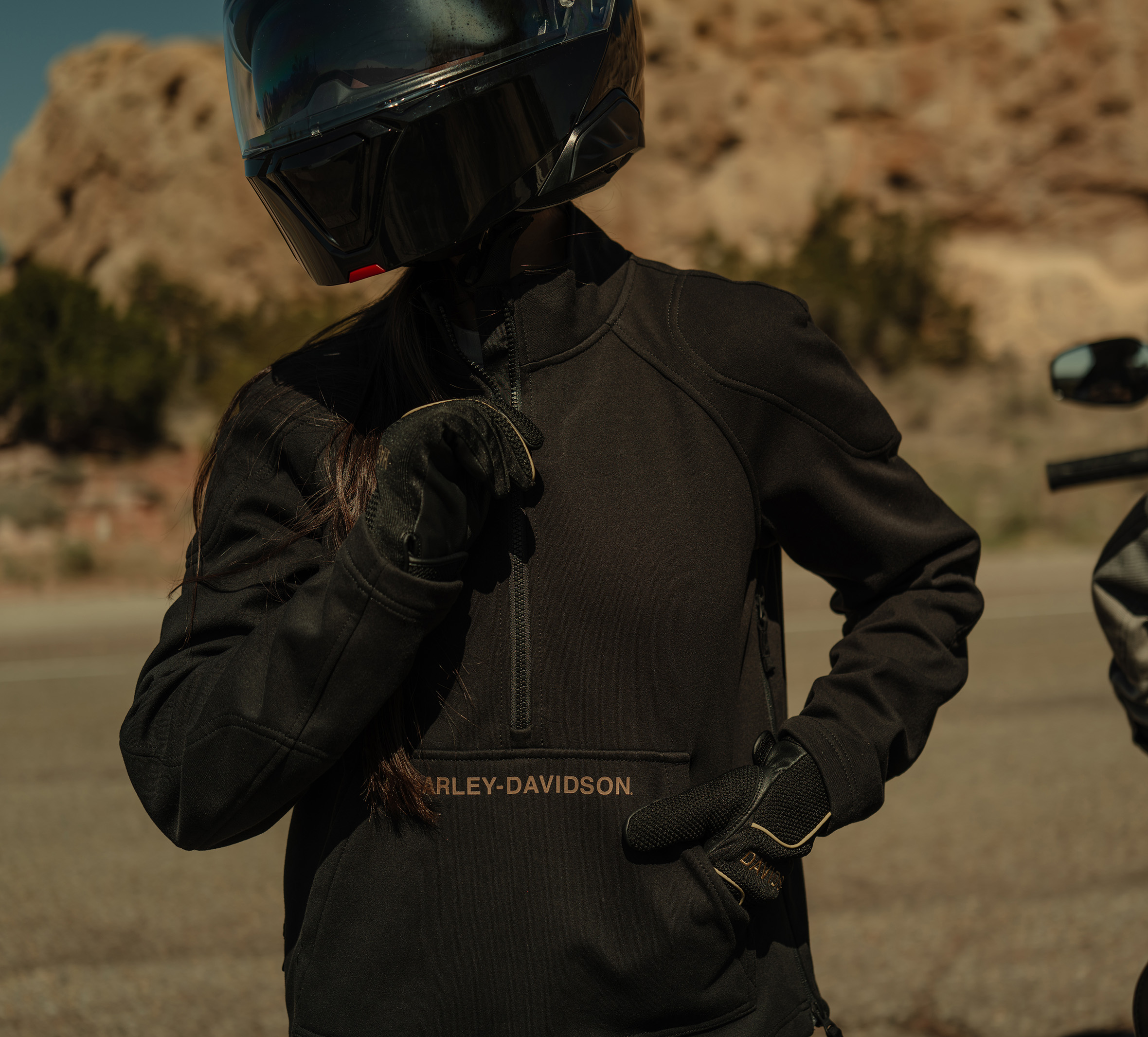 Women's H-D Deflector Half Zip Riding Fleece