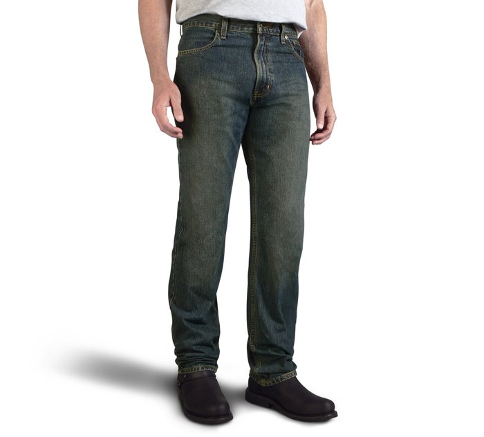 Men's Classic Traditional Fit Jeans - Washed Blue 1