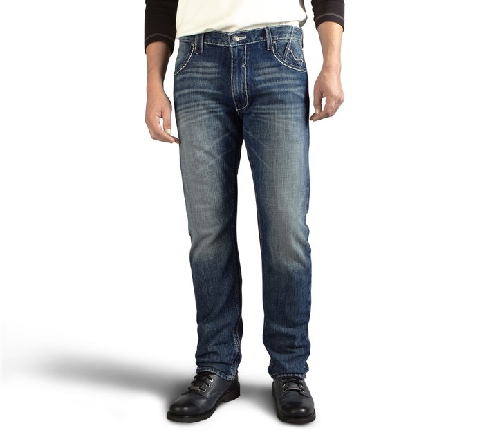 Men's Straight Leg Fit Whipstitch Modern Jeans 1