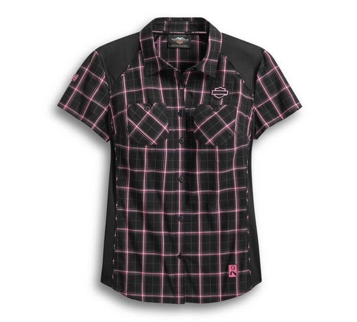 Women's Pink Label Performance Plaid Shirt 1