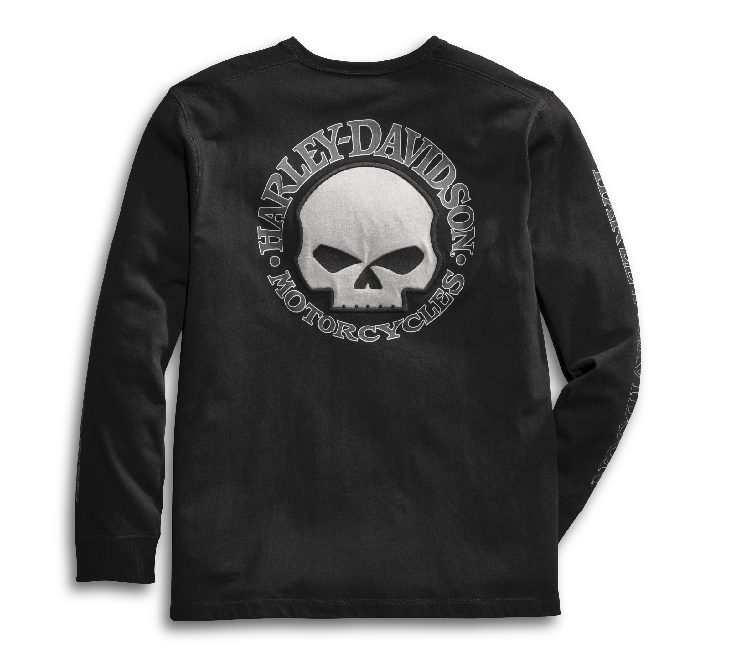 Overseas Tour Mens Black Long-Sleeve Skull Graphic Thermal Shirt G Skull HARLEY-DAVIDSON Military