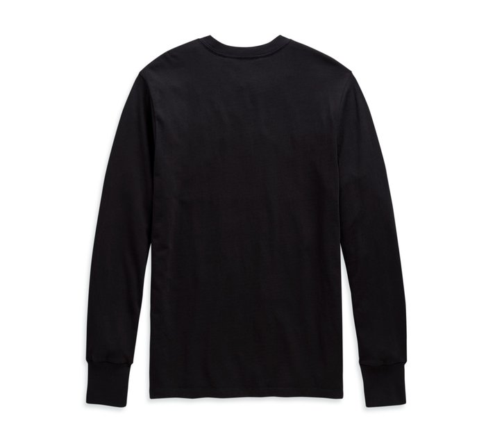 Vintage Mens HARLEY DAVIDSON Long Sleeve Shirt Black Size S
