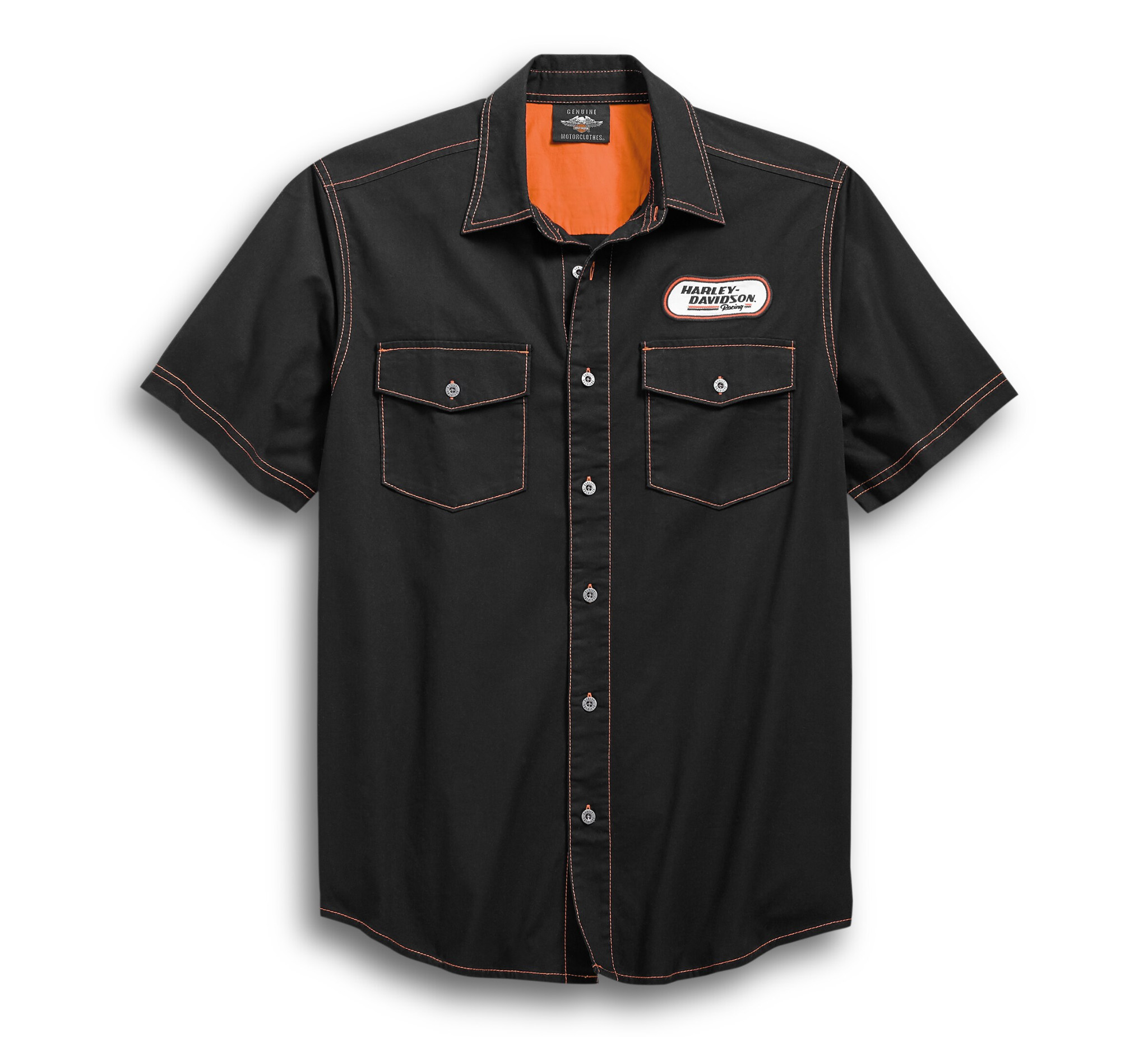 Harley-Davidson H-D Racing Long Sleeve Shirt Gr Beige Schwarz Herren Hemd M 