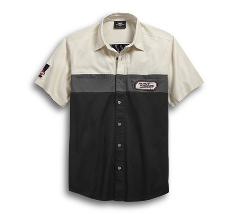 Harley-Davidson Men's XL Khaki Textured short sleeve shirt 