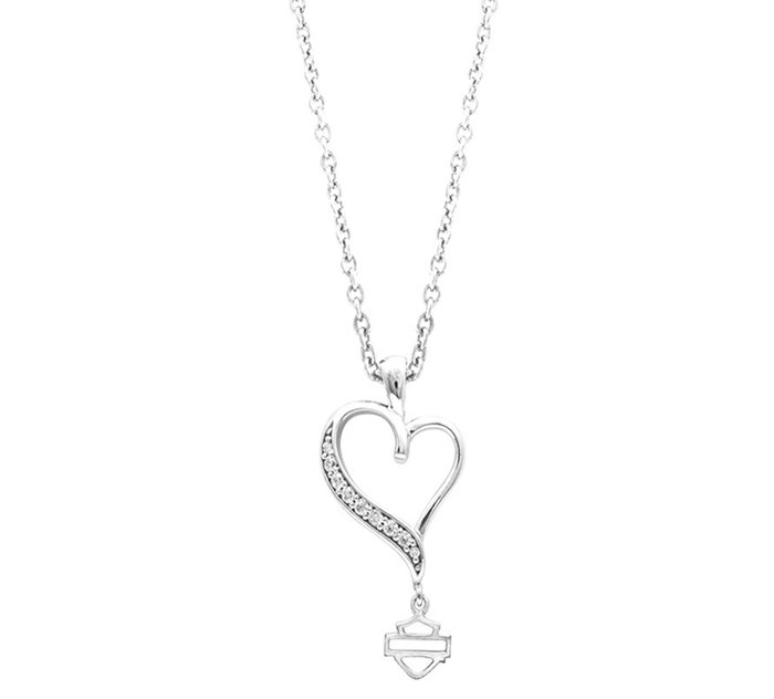 Women's Rebel Heart White CZ Necklace 1