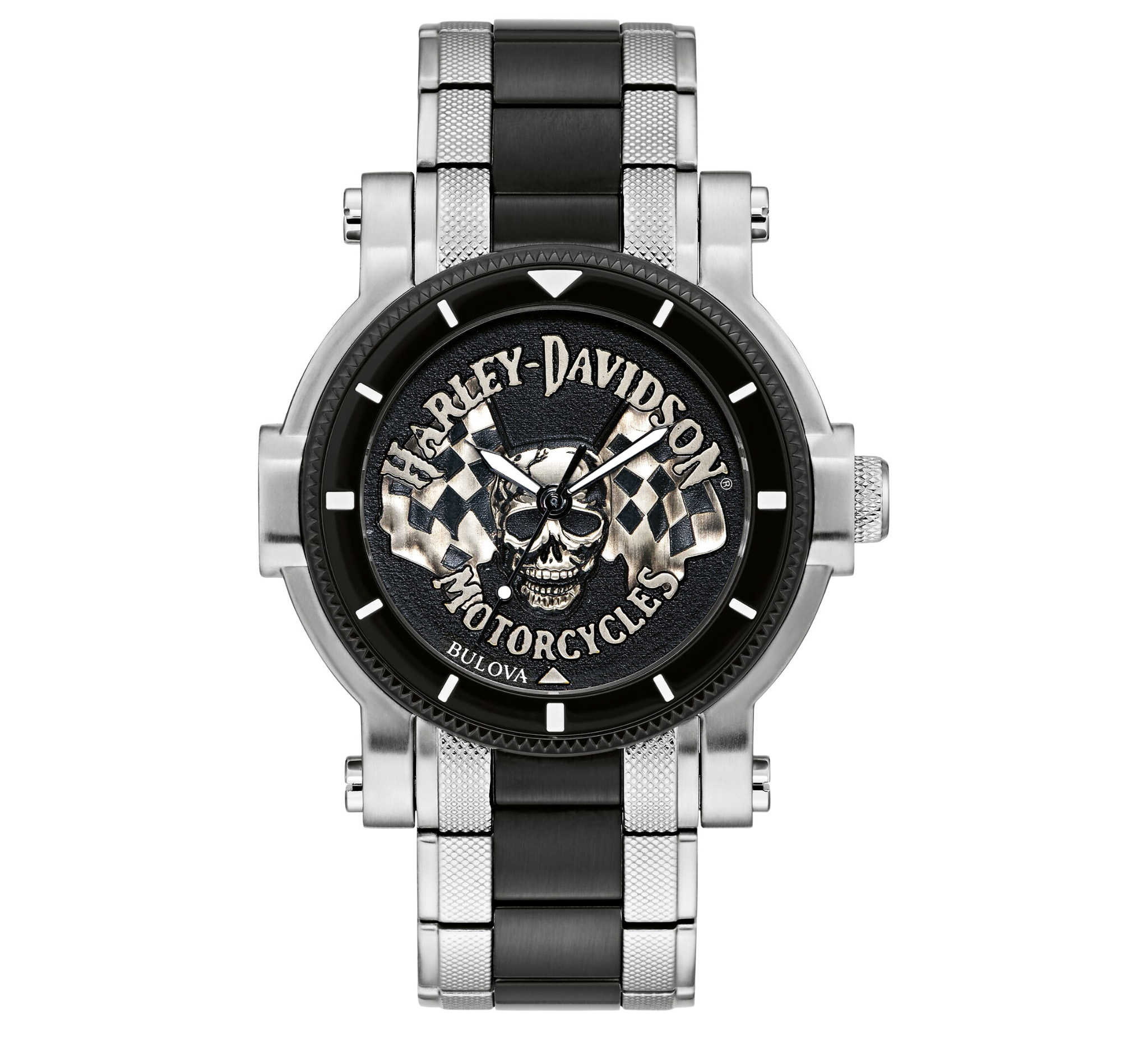 Men S Flag Skull Medallion Watch 99480 20vm Harley Davidson Usa