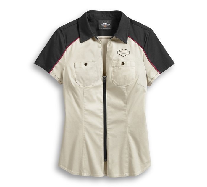Women's Colorblock Zip-Front Shirt 1