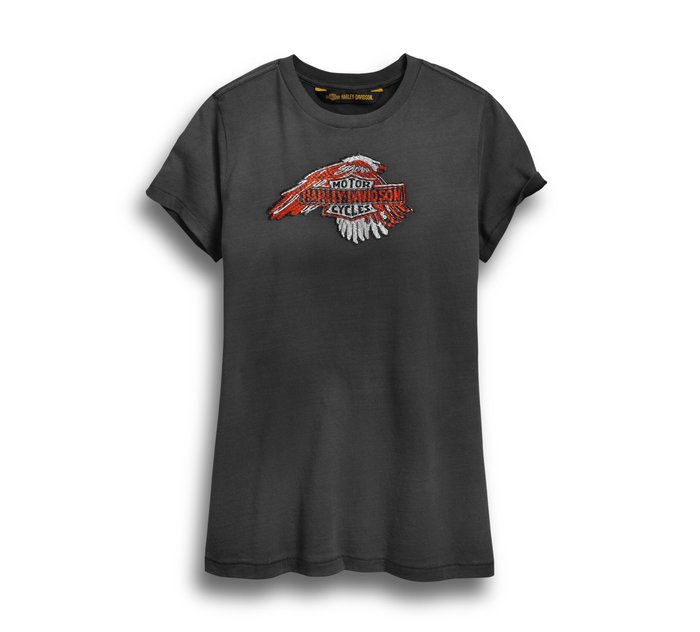 Women's Sublimated Embroidery Eagle Tee 1
