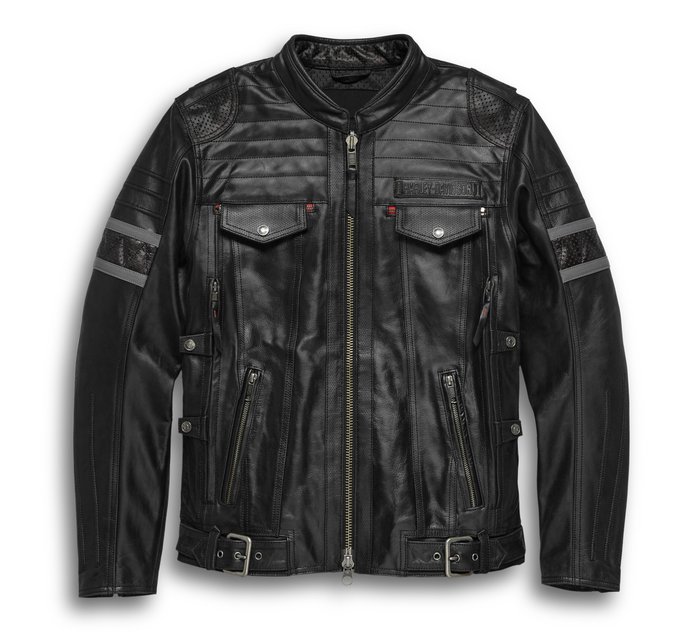 Men's H-D® Triple Vent System™ Wick Twister Leather Jacket 1