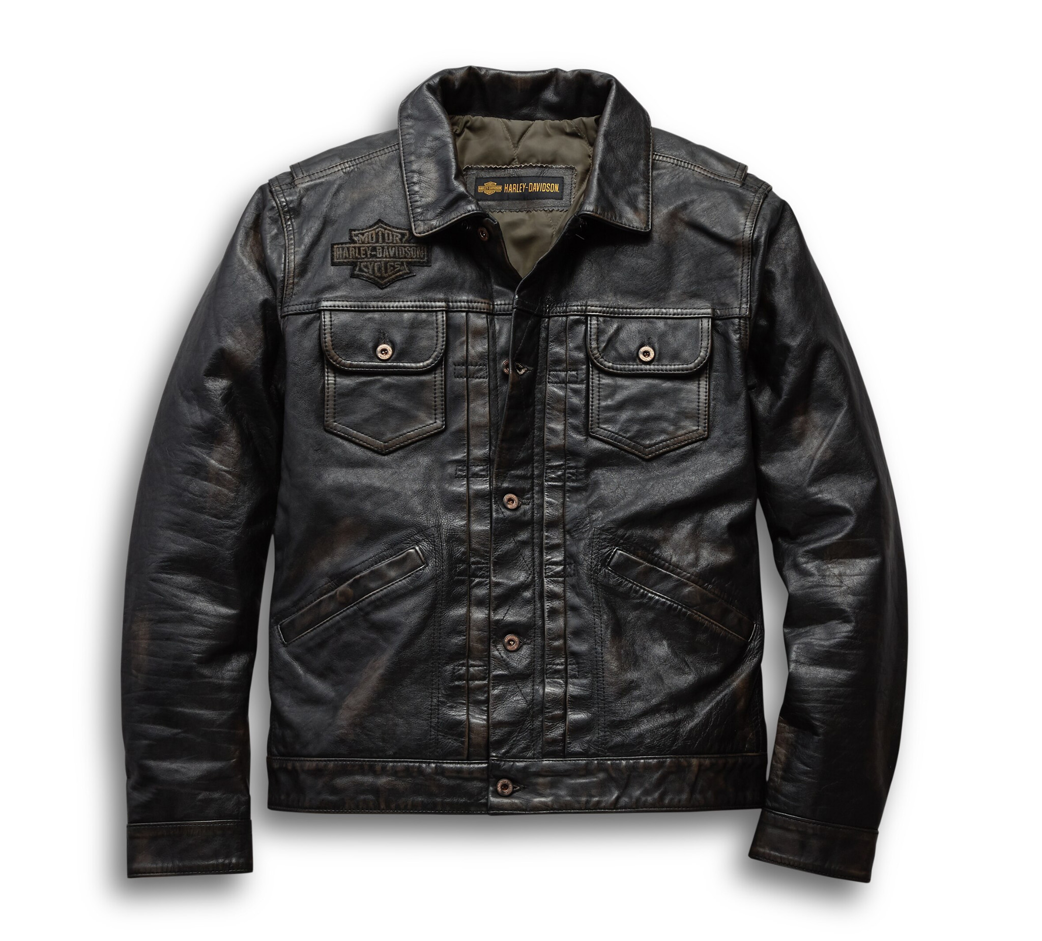Men S Digger Leather Jacket 98036 19vm Harley Davidson Europe