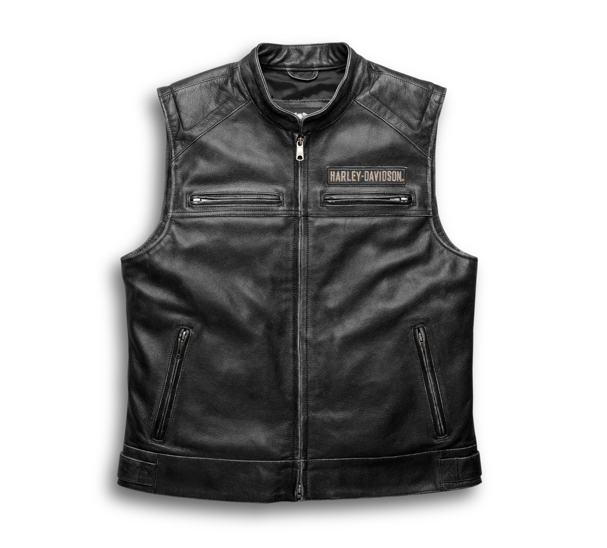 Men S Passing Link Leather Vest 98109 16vm Harley Davidson Usa