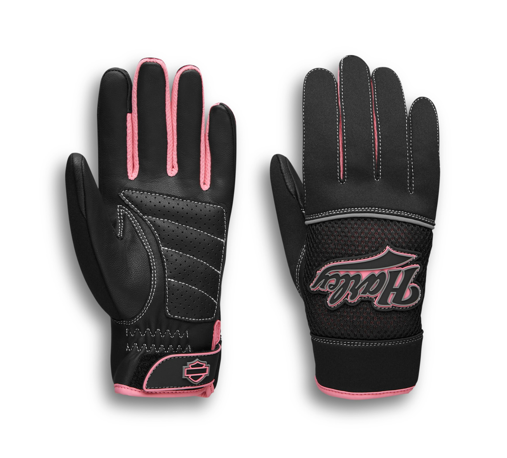 Women S Pink Label Mixed Media Gloves 98131 20vw Harley Davidson Usa
