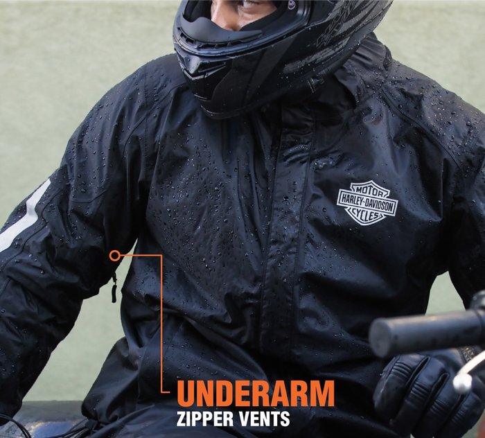 Harley-Davidson Official Mens Rain Jacket Black 