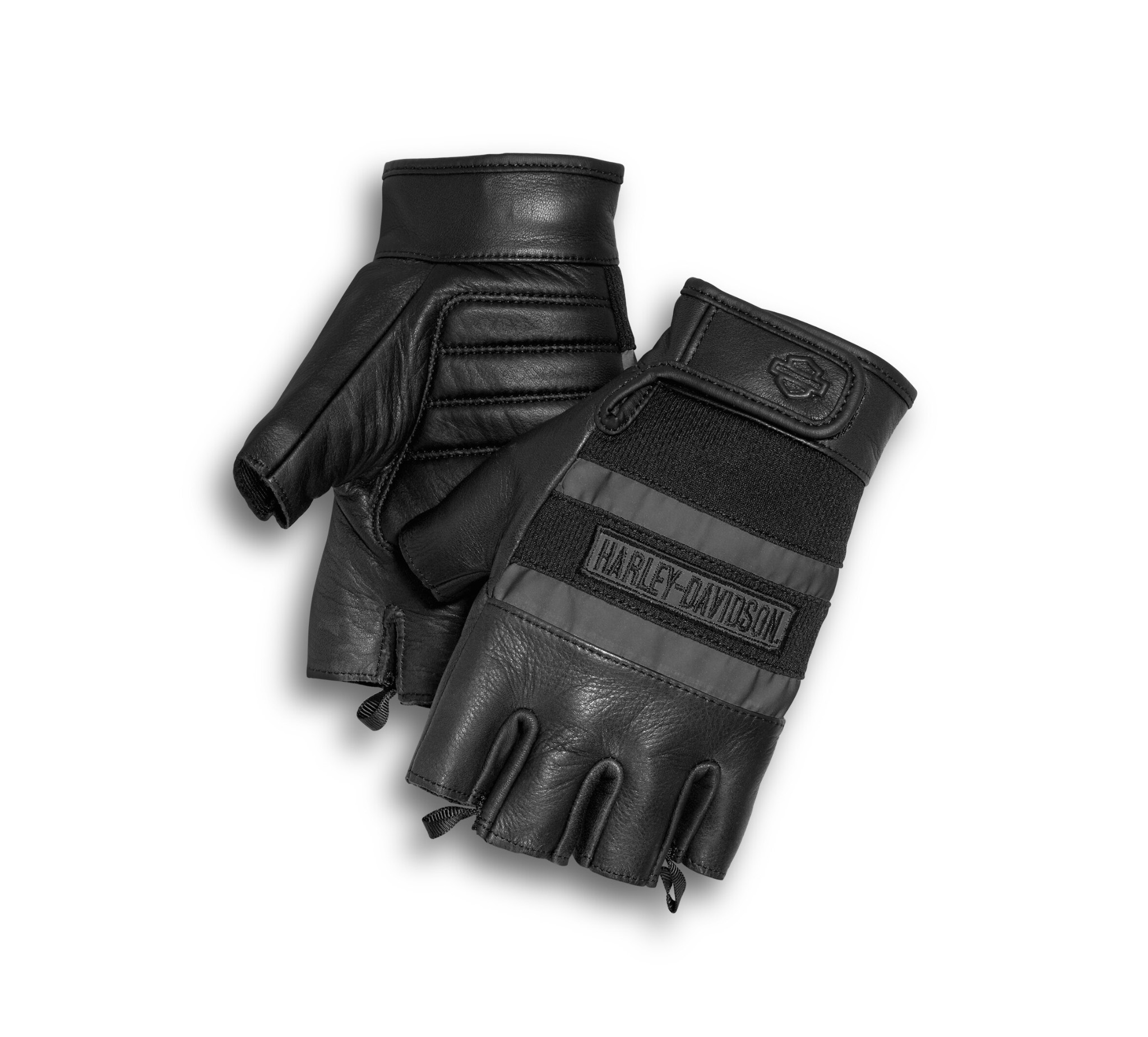 Black Harley-Davidson Official Mens Fingerless Gloves X-Large 