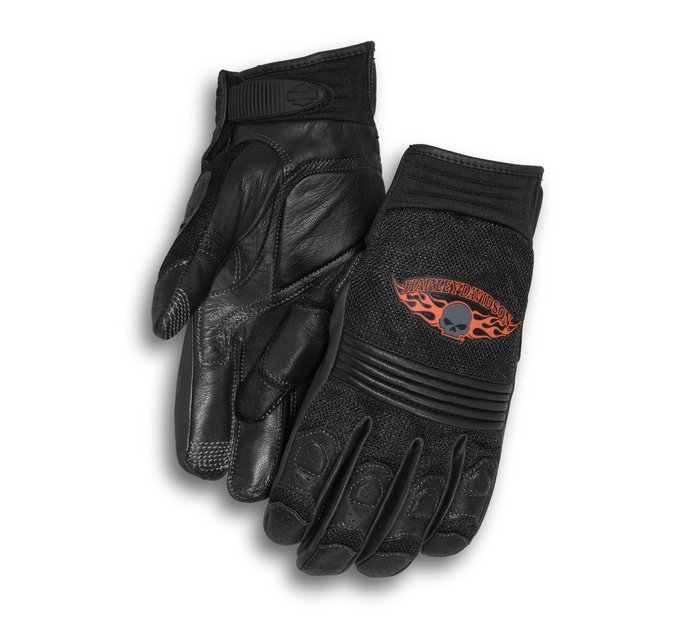 Size: M,L,X-L Harley Davidson Flame Style All Purpose Riding/Mechanic Gloves 