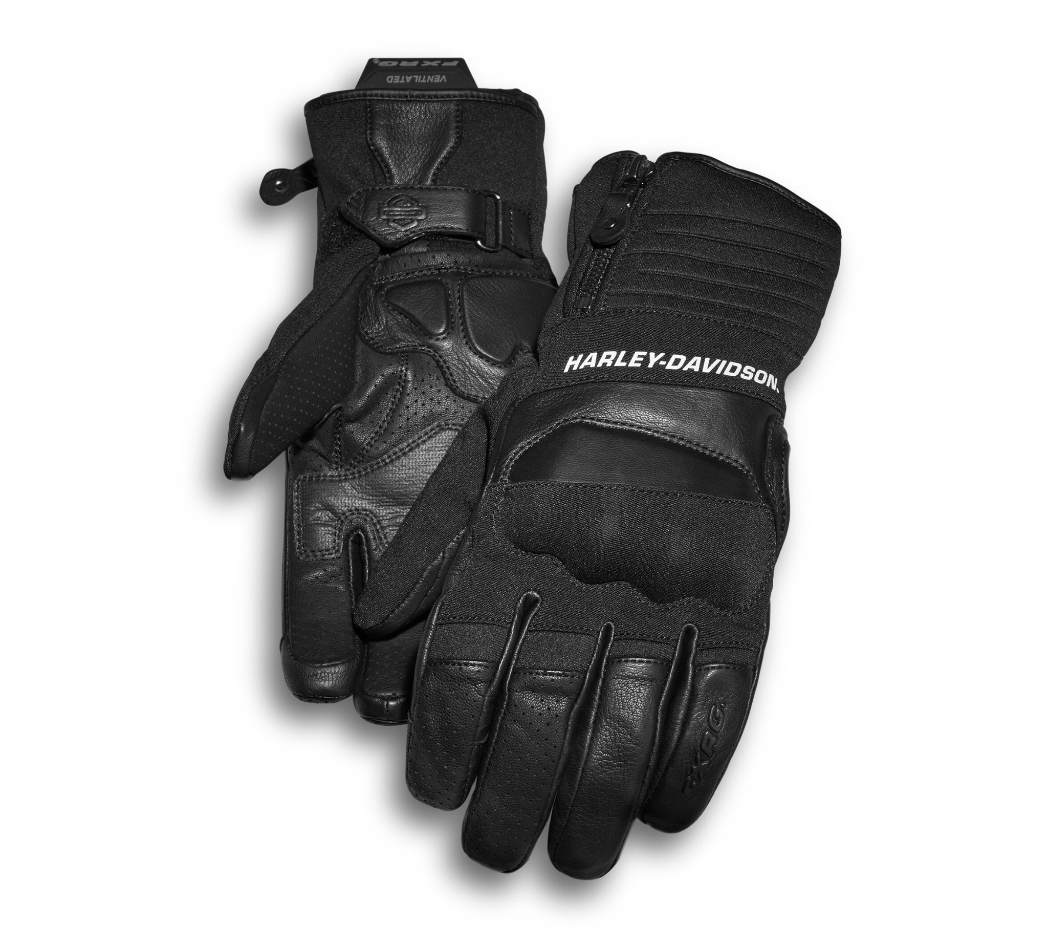 Black Harley-Davidson Official Mens Fingerless Gloves X-Large 