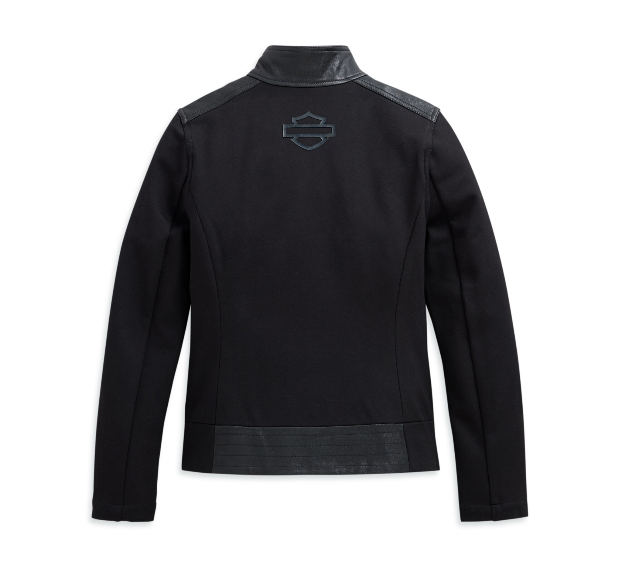 Women's Leather & Compression Knit Jacket