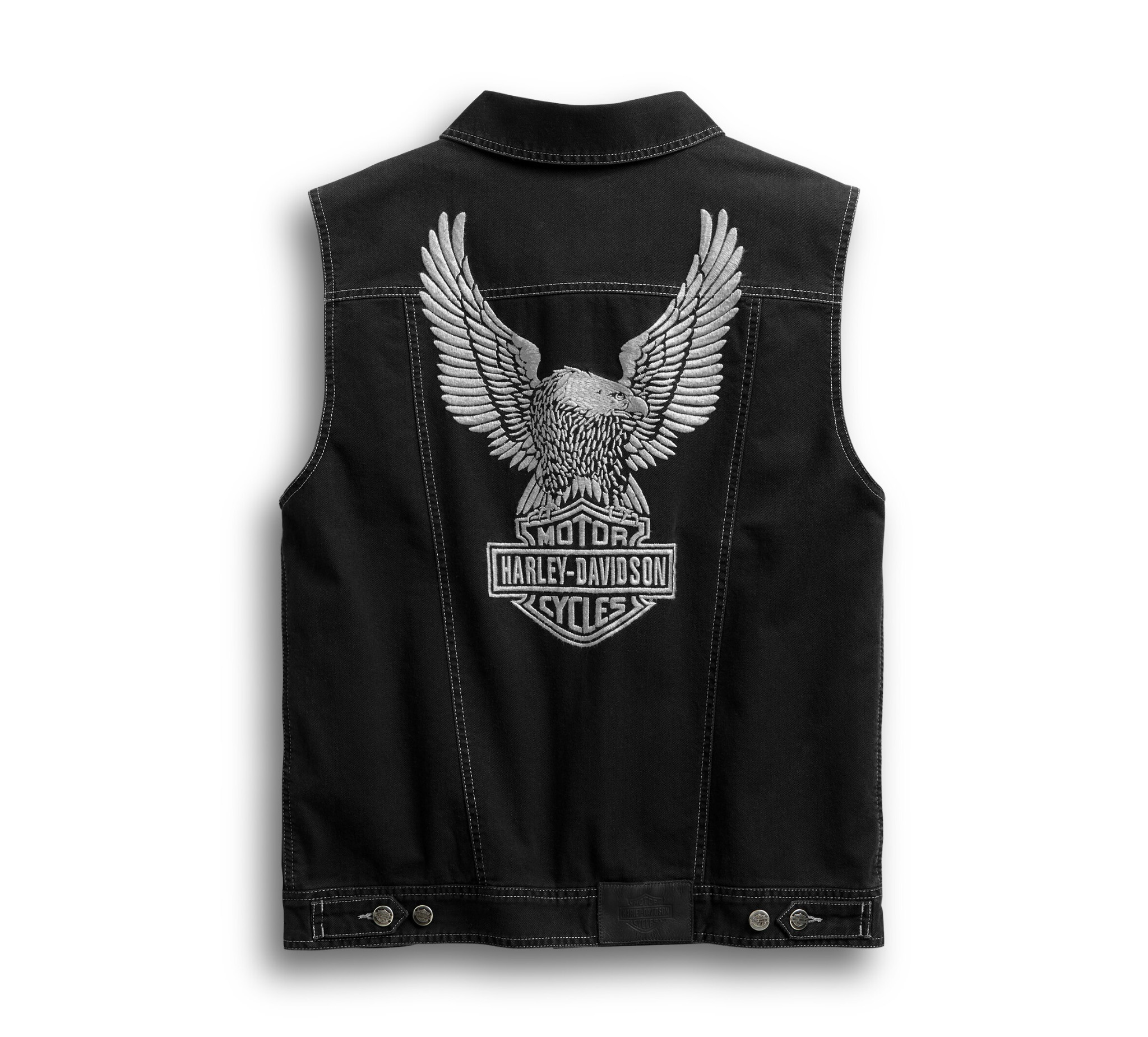 Harley-Davidson | Jackets & Coats | Harleydavidson Distressed Americana  Frayed Denim Vest Size S | Poshmark