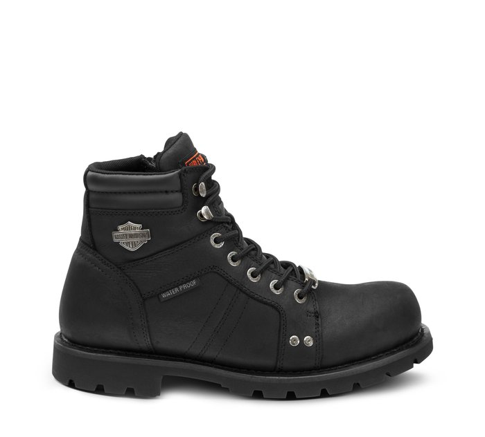 Harley-Davidson® Prestwick Mens Waterproof Black Leather Motorcycle Boots D96134 