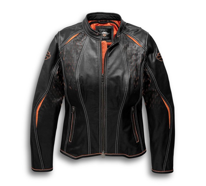 Women's Harker Perforated Leather Jacket with Coolcore Technology - Tall 1