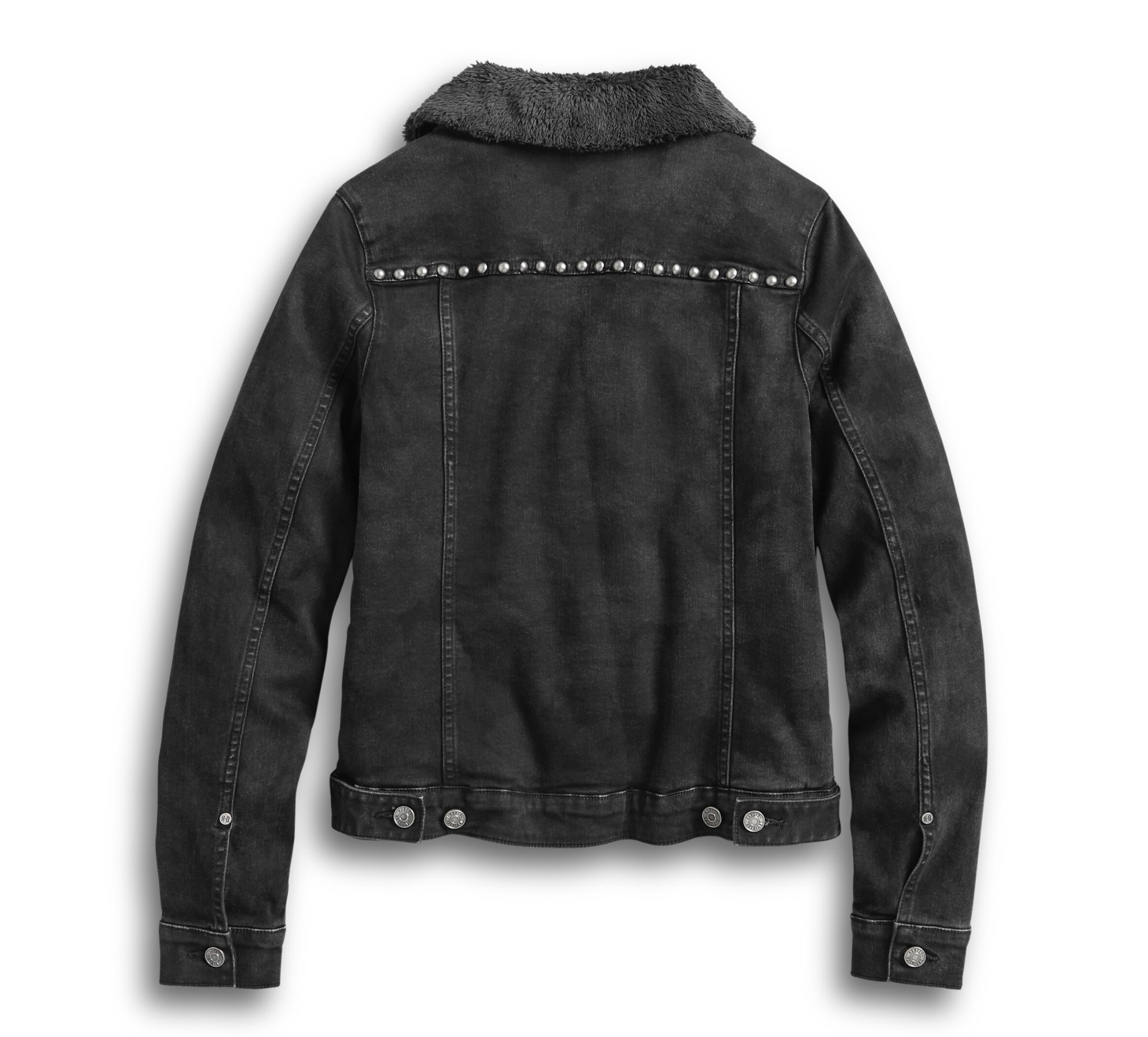 sherpa lined black denim jacket