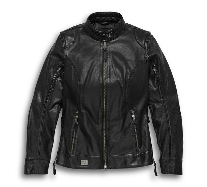 Women's Line Stitcher Leather Jacket - Petite 1
