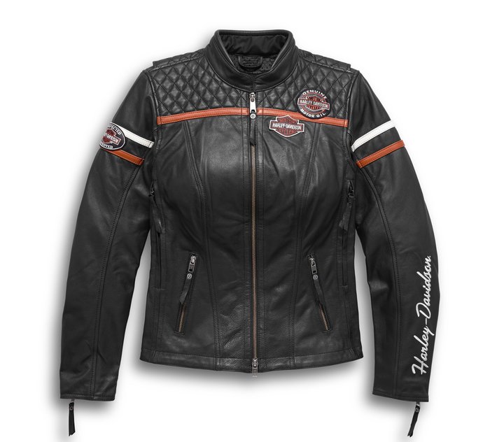 Women's Miss Enthusiast H-D Triple Vent System Leather Jacket - Tall  1
