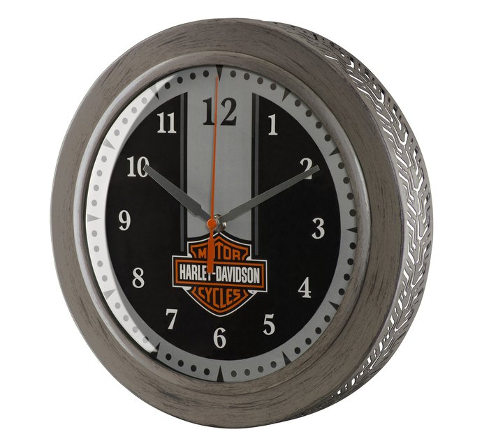 Metal Tire Tread Bar & Shield Clock 1