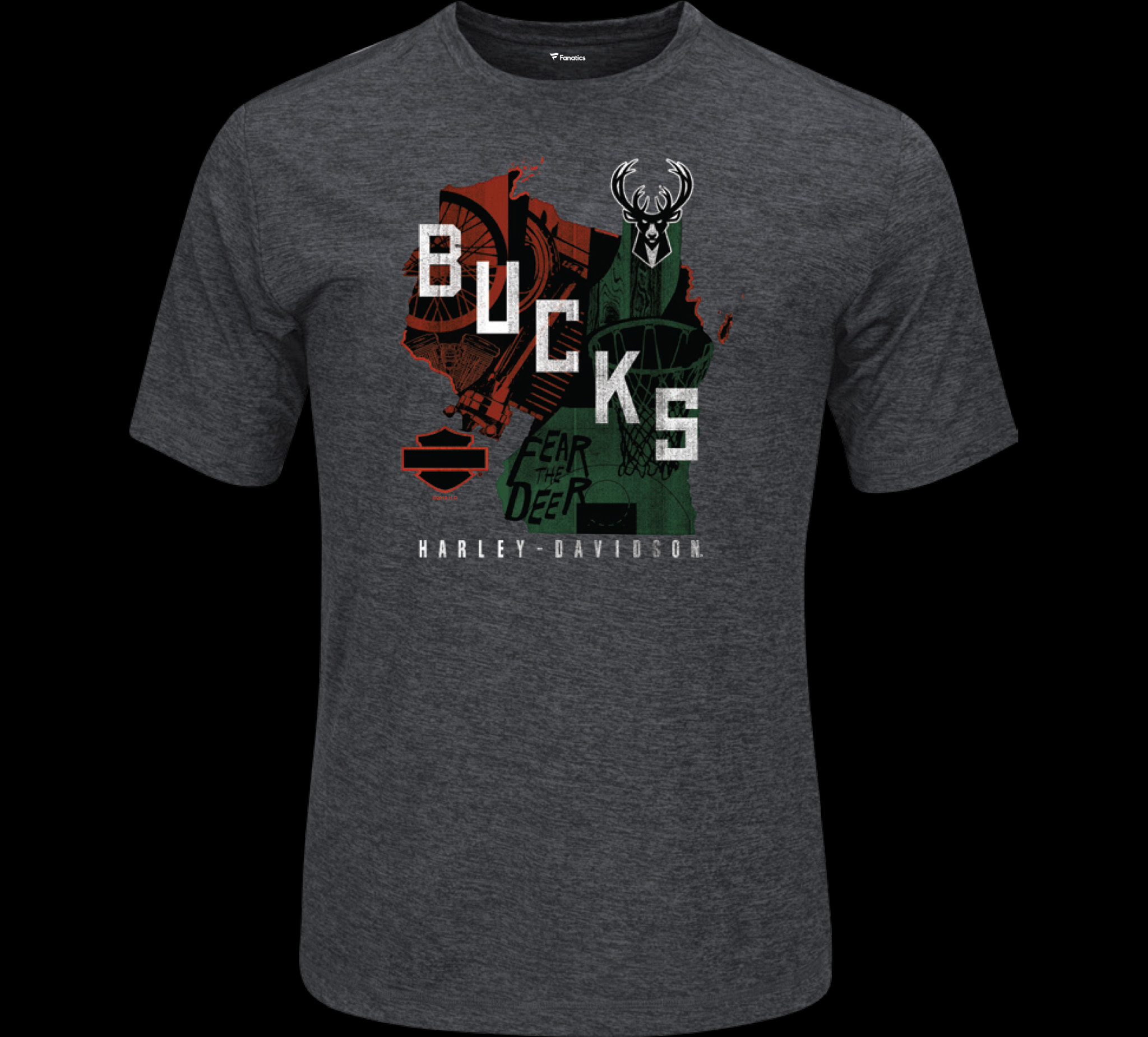 Milwaukee Bucks Harley Davidson T Shirt