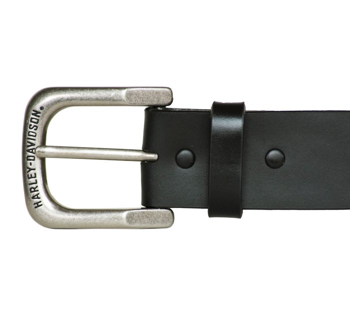 Jack & Jones Smooth Leather Belt with Logo Buckle in Black
