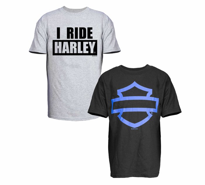 Toddler Double Pack - "I Ride Harley" Tee & "Bar & Shield" Tee 1