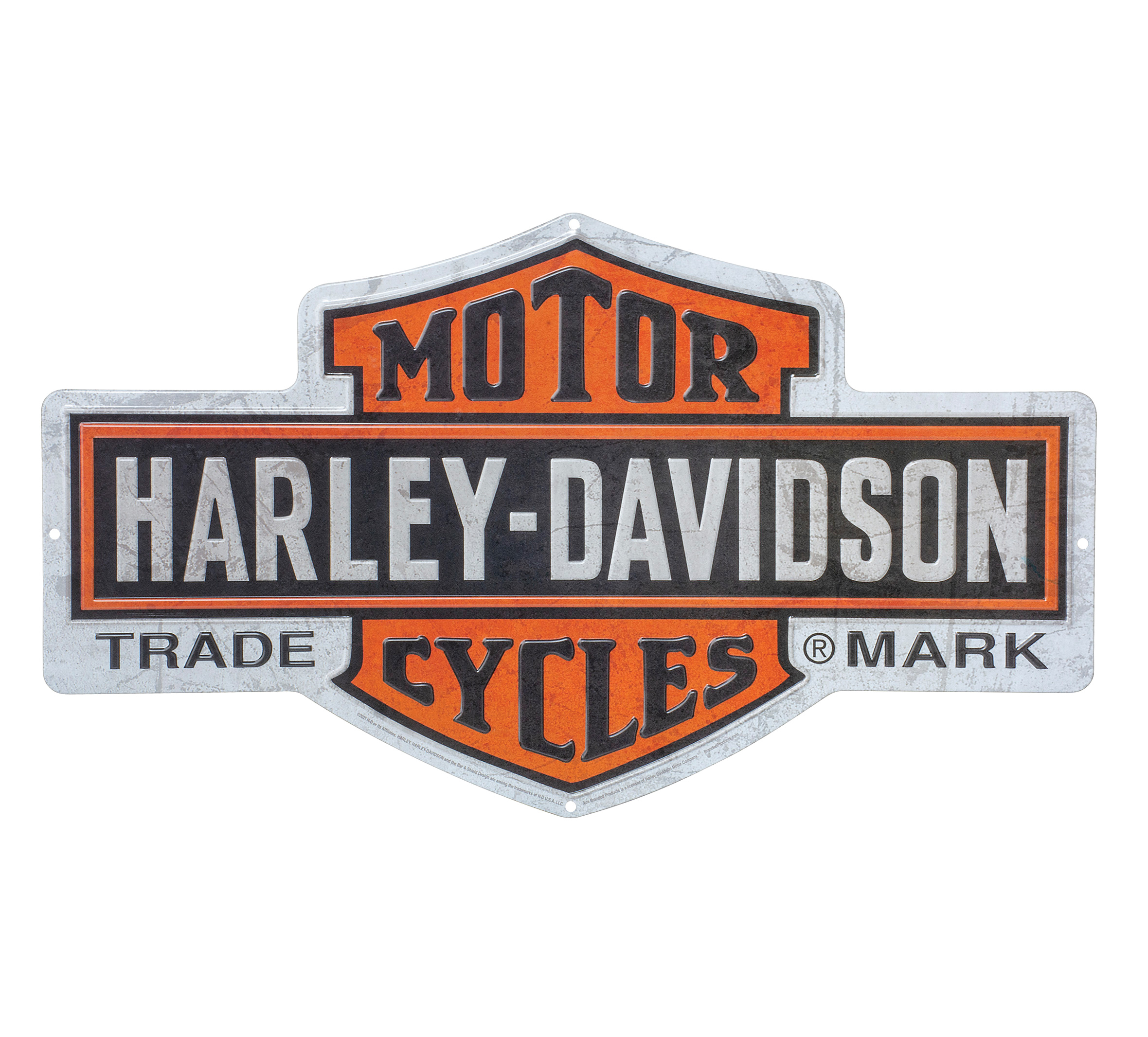 Tin Sign Vintage Harley-Davidson Motorcycles Bike At Gas Station 