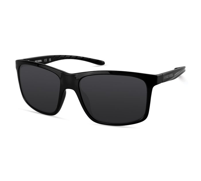 Casual Square Sunglasses - Smoked Shiny Black 1
